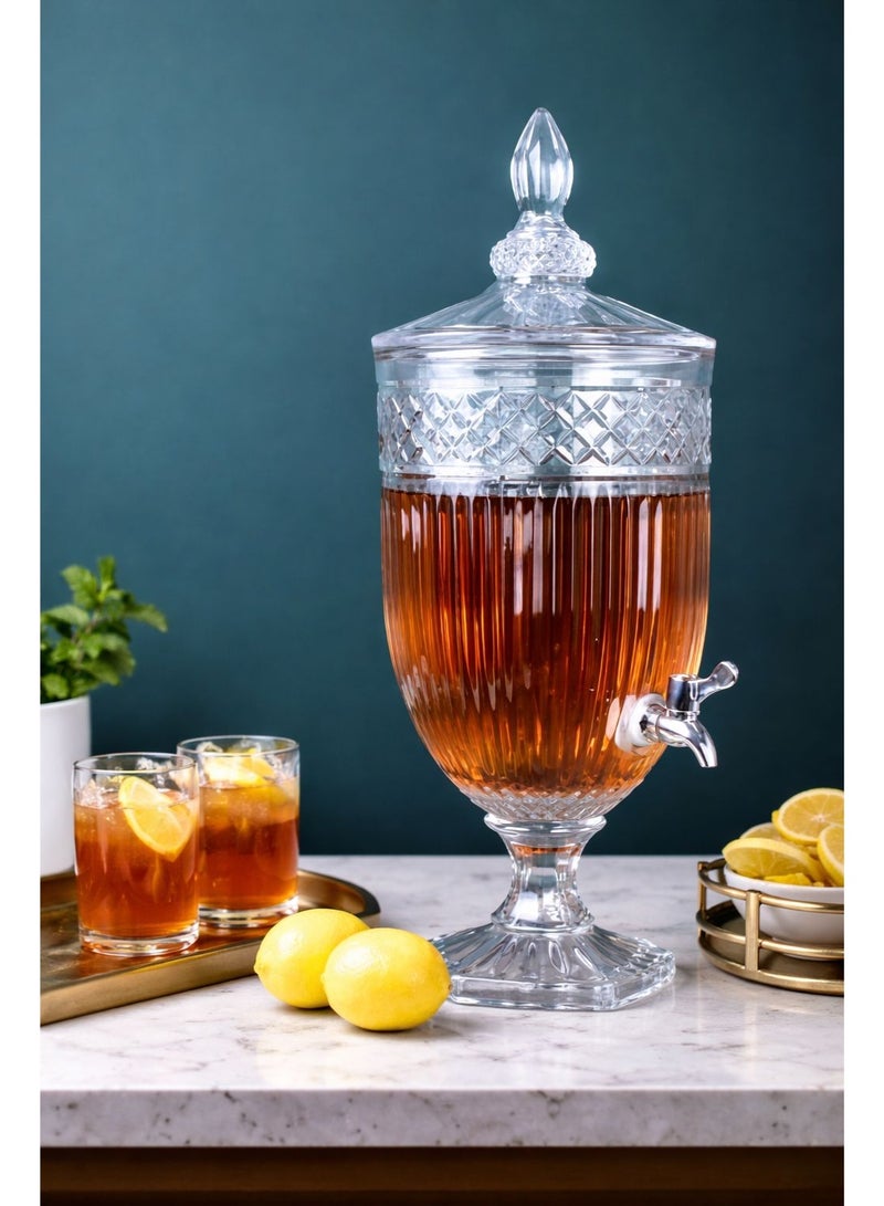 Luxury Glass Beverage Dispenser 2L – Elegant Table Serving Piece